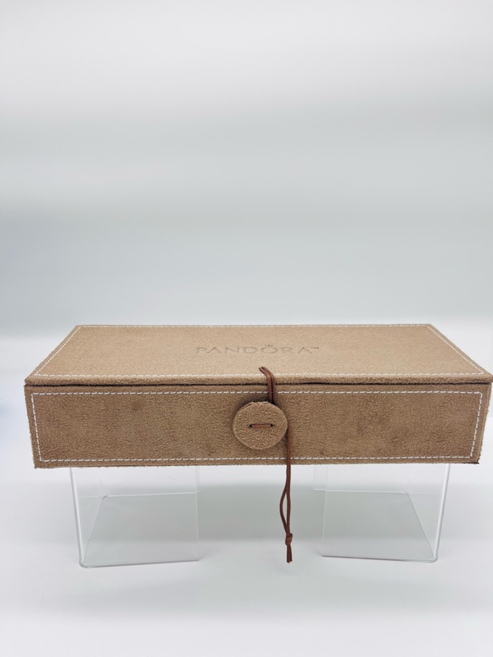 EUC retired faux suede pandora jewelry box w/3 trays - Picture 2 of 7